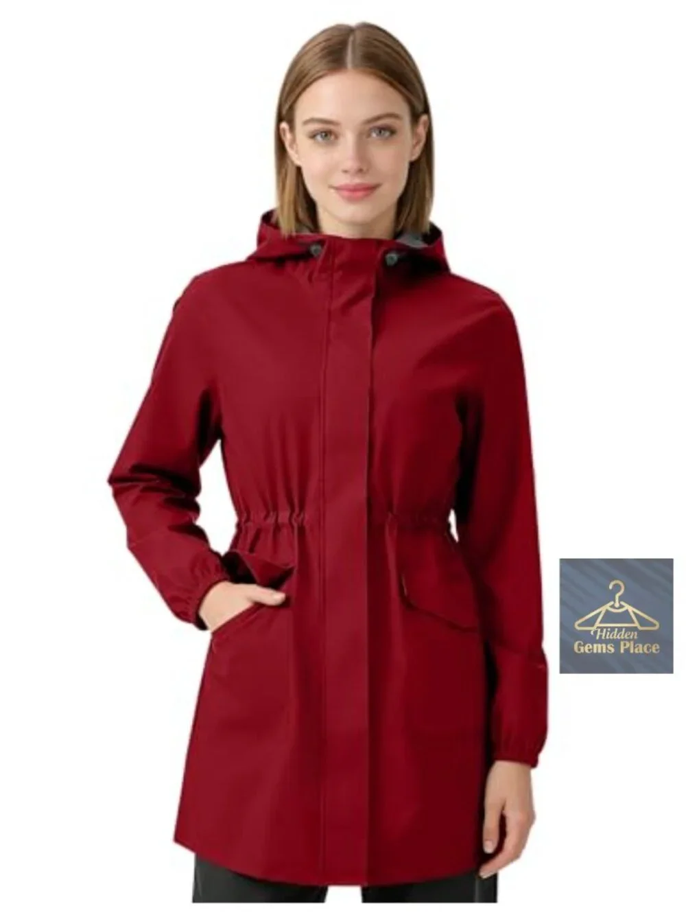 Women's Waterproof Rain Jacket Lightweight Hooded Trench